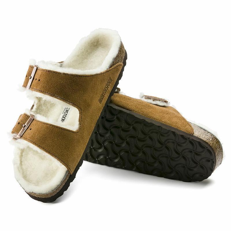 Birkenstock Ruskind Arizona Dame Brune | DK 65MQZ